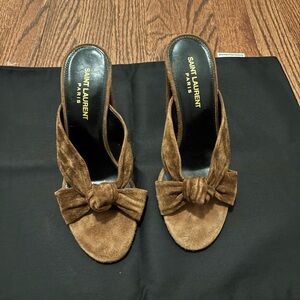 Saint Laurent Brown Suede Women's Shoes